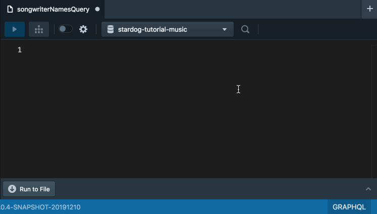 GraphQL Completion Suggestions in Stardog Studio Stardog Studio GraphQL completion intelligence example